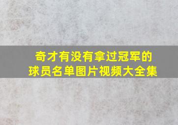 奇才有没有拿过冠军的球员名单图片视频大全集