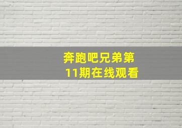 奔跑吧兄弟第11期在线观看