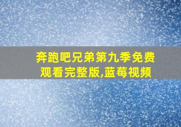 奔跑吧兄弟第九季免费观看完整版,蓝莓视频