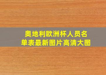 奥地利欧洲杯人员名单表最新图片高清大图