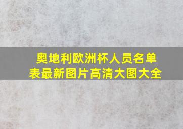 奥地利欧洲杯人员名单表最新图片高清大图大全