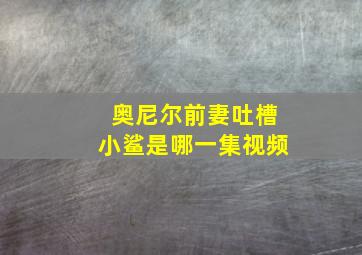 奥尼尔前妻吐槽小鲨是哪一集视频