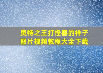 奥特之王打怪兽的样子图片视频教程大全下载