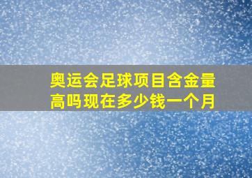 奥运会足球项目含金量高吗现在多少钱一个月