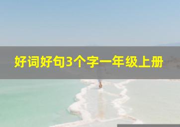 好词好句3个字一年级上册