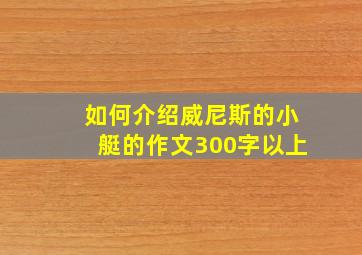 如何介绍威尼斯的小艇的作文300字以上