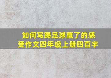 如何写踢足球赢了的感受作文四年级上册四百字