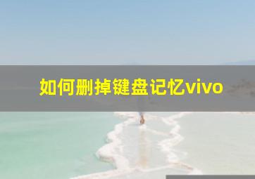 如何删掉键盘记忆vivo