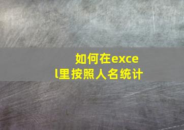 如何在excel里按照人名统计