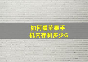 如何看苹果手机内存剩多少G