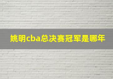 姚明cba总决赛冠军是哪年