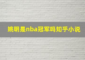 姚明是nba冠军吗知乎小说