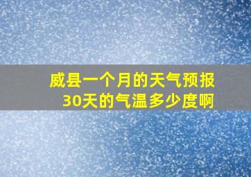 威县一个月的天气预报30天的气温多少度啊