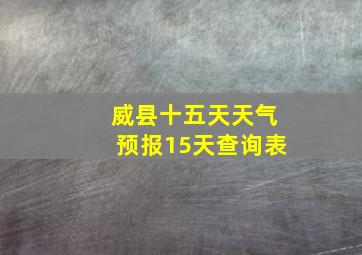 威县十五天天气预报15天查询表