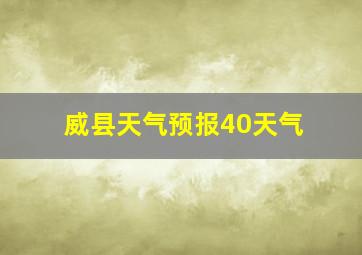 威县天气预报40天气