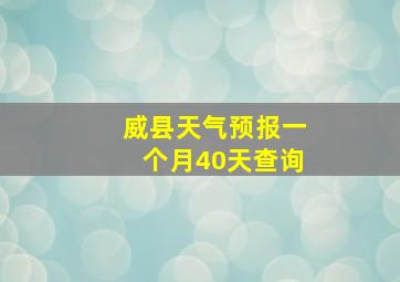 威县天气预报一个月40天查询