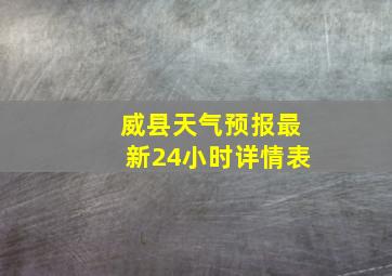 威县天气预报最新24小时详情表