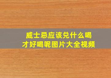 威士忌应该兑什么喝才好喝呢图片大全视频