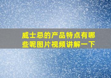 威士忌的产品特点有哪些呢图片视频讲解一下