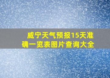 威宁天气预报15天准确一览表图片查询大全