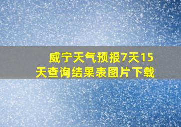 威宁天气预报7天15天查询结果表图片下载