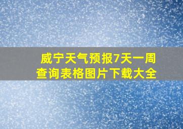 威宁天气预报7天一周查询表格图片下载大全