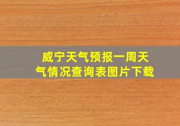 威宁天气预报一周天气情况查询表图片下载