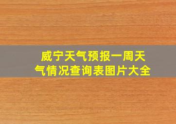 威宁天气预报一周天气情况查询表图片大全