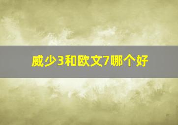 威少3和欧文7哪个好