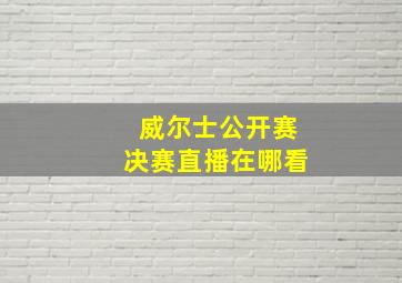 威尔士公开赛决赛直播在哪看