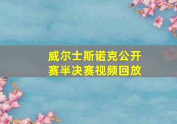 威尔士斯诺克公开赛半决赛视频回放