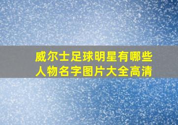 威尔士足球明星有哪些人物名字图片大全高清