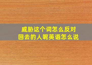 威胁这个词怎么反对回去的人呢英语怎么说