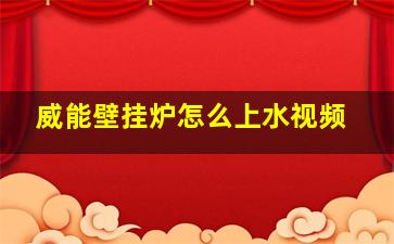 威能壁挂炉怎么上水视频