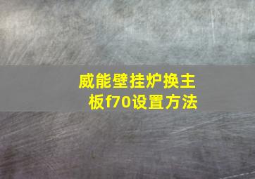 威能壁挂炉换主板f70设置方法