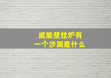 威能壁挂炉有一个沙漏是什么