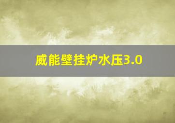 威能壁挂炉水压3.0