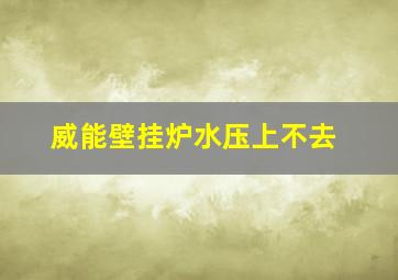 威能壁挂炉水压上不去