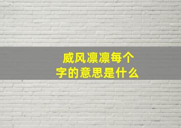 威风凛凛每个字的意思是什么