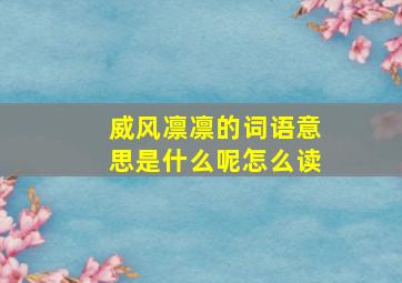 威风凛凛的词语意思是什么呢怎么读