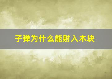 子弹为什么能射入木块