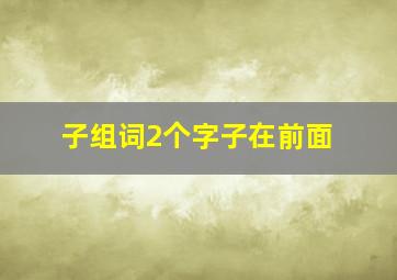 子组词2个字子在前面