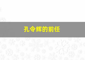 孔令辉的前任