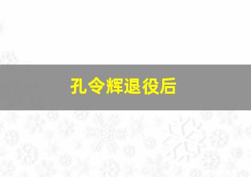 孔令辉退役后