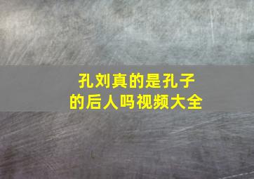 孔刘真的是孔子的后人吗视频大全