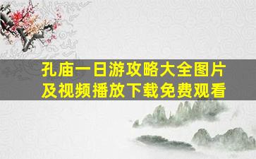 孔庙一日游攻略大全图片及视频播放下载免费观看