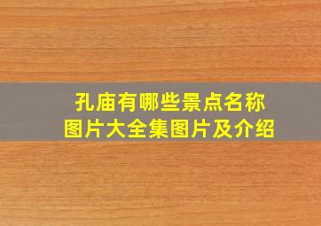 孔庙有哪些景点名称图片大全集图片及介绍