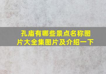 孔庙有哪些景点名称图片大全集图片及介绍一下