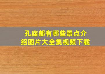 孔庙都有哪些景点介绍图片大全集视频下载