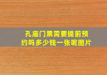 孔庙门票需要提前预约吗多少钱一张呢图片